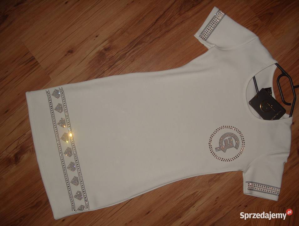 śmietankowa sukienka CHERLIZE FASHION ozdobne Spódnice i sukienki Rawicz sprzedam