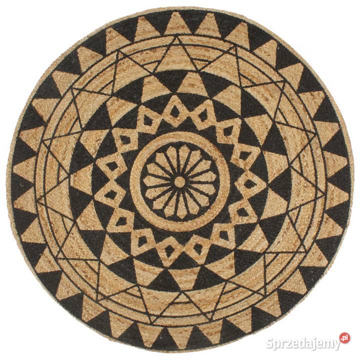 vidaXL Ręcznie wykonany dywanik juta czarny Warszawa