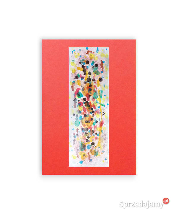 kolorowa dekoracja na ścianę abstrakcja rysunek odcienie czerwieni Kołobrzeg