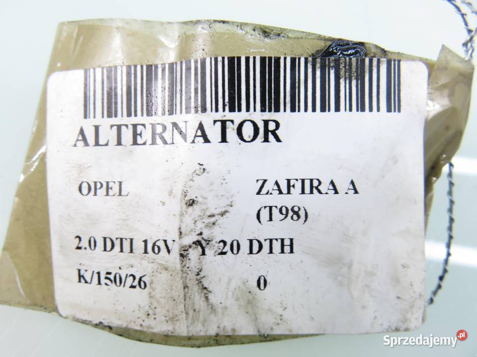 ALTERNATOR OPEL ZAFIRA A 20 DTI 0124425021