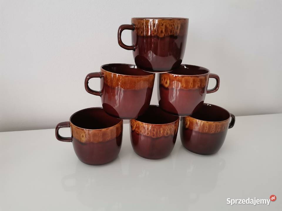Stare nieużywane kubki N005 6 sztuk porcelit Katowice