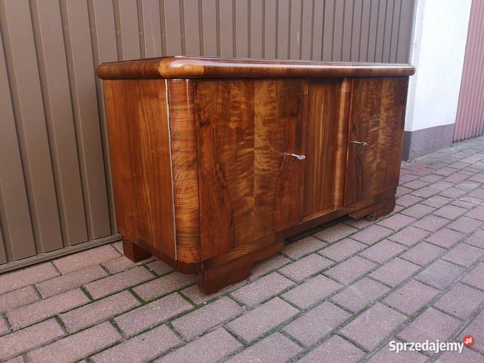 Komoda ARTDECO RTV Niska Orzech Zgrabna Stara Swarzędz