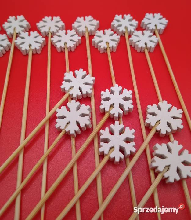Wykałaczki Święta Śnieżynka Drewno Ozdoba Gdańsk