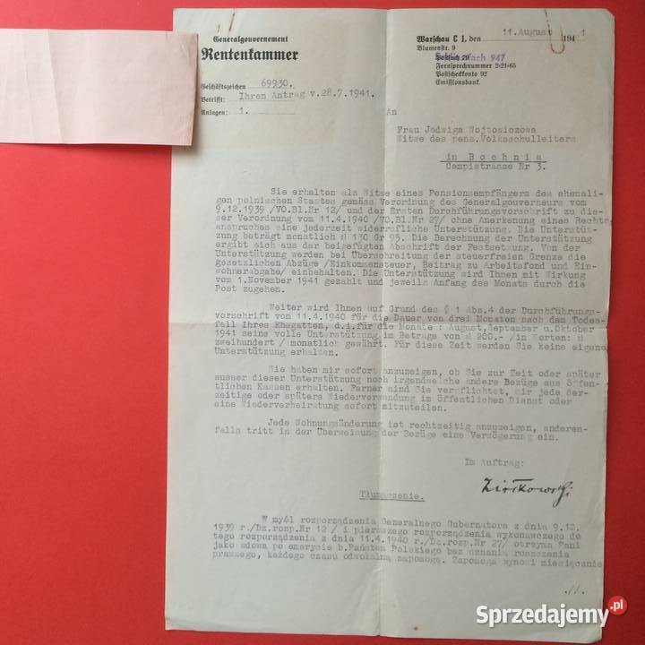 1858 Niem Pismo O Zapomodze Jadwiga Wojtowicz Szczecin