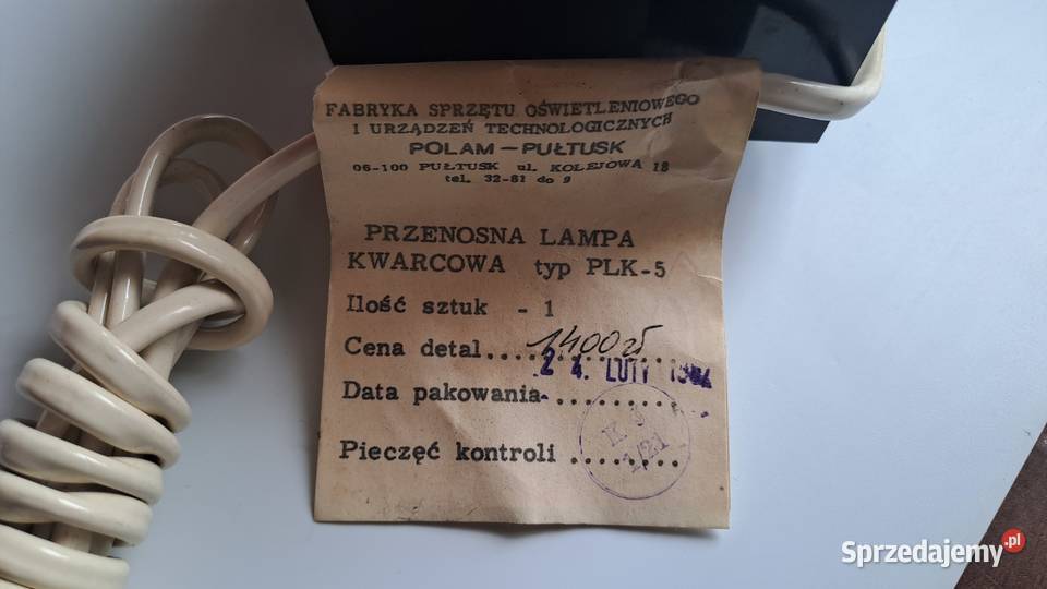lampa kwarcowa PLK5 POLAM dolnośląskie Wrocław