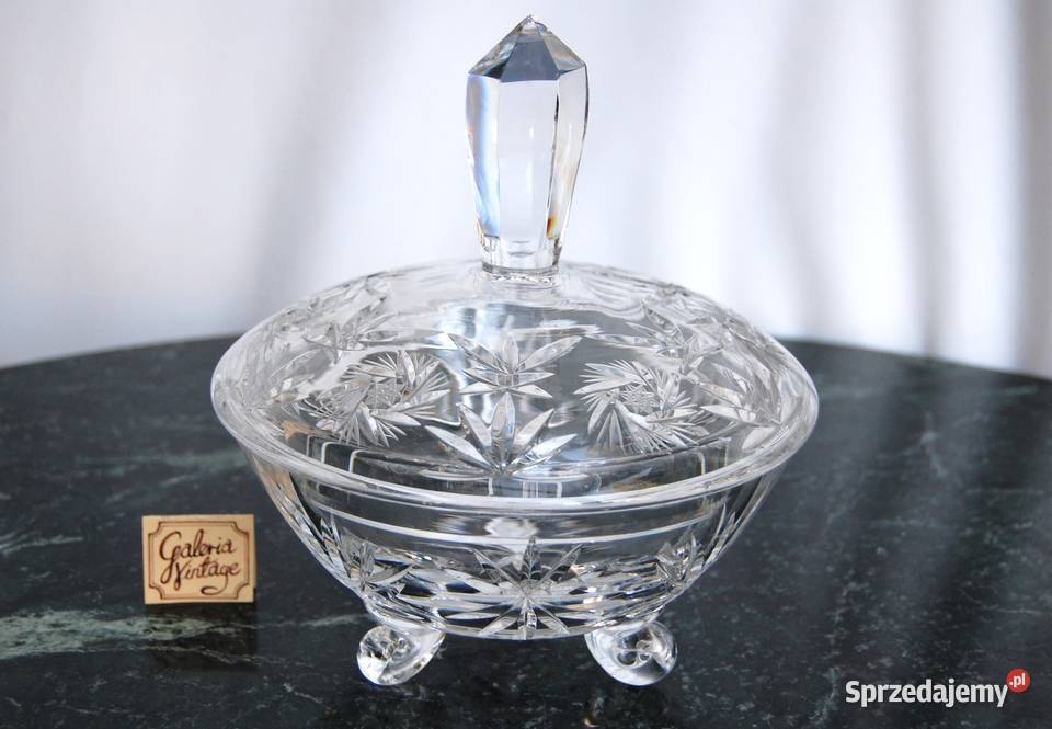 Bomboniera kryształowa kryształ szlifowany PRL Lublin