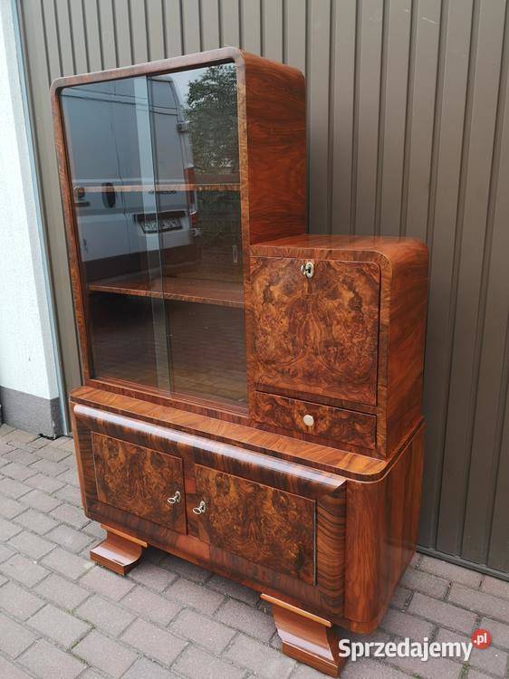 Witryna Barek ARTDECO Unikat Zgrabny Orzech Meble wielkopolskie Swarzędz