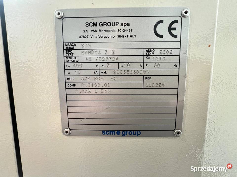 Szlifierka szerokotaśmowa SCM Sandya 3S Juszczyn
