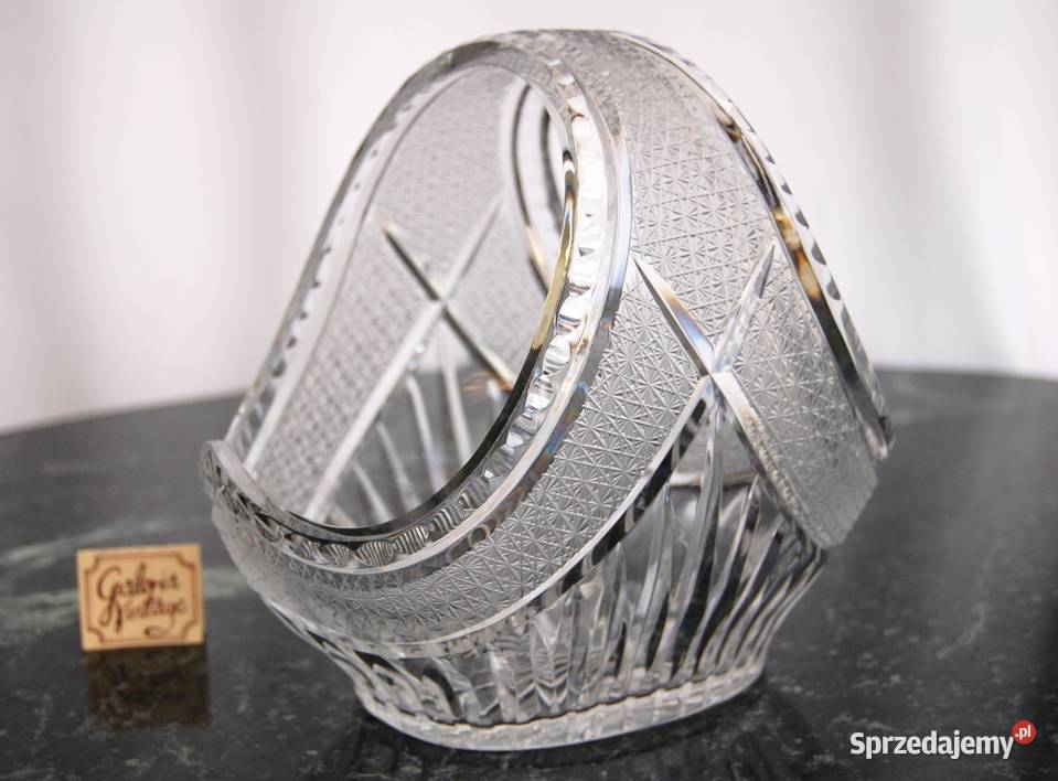 Miska kryształowa koszyk kryształ szlifowany PRL Lublin