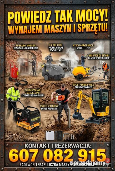 Wynajem myjki ciśnieniowej mobilnej Usługi Przodkowo
