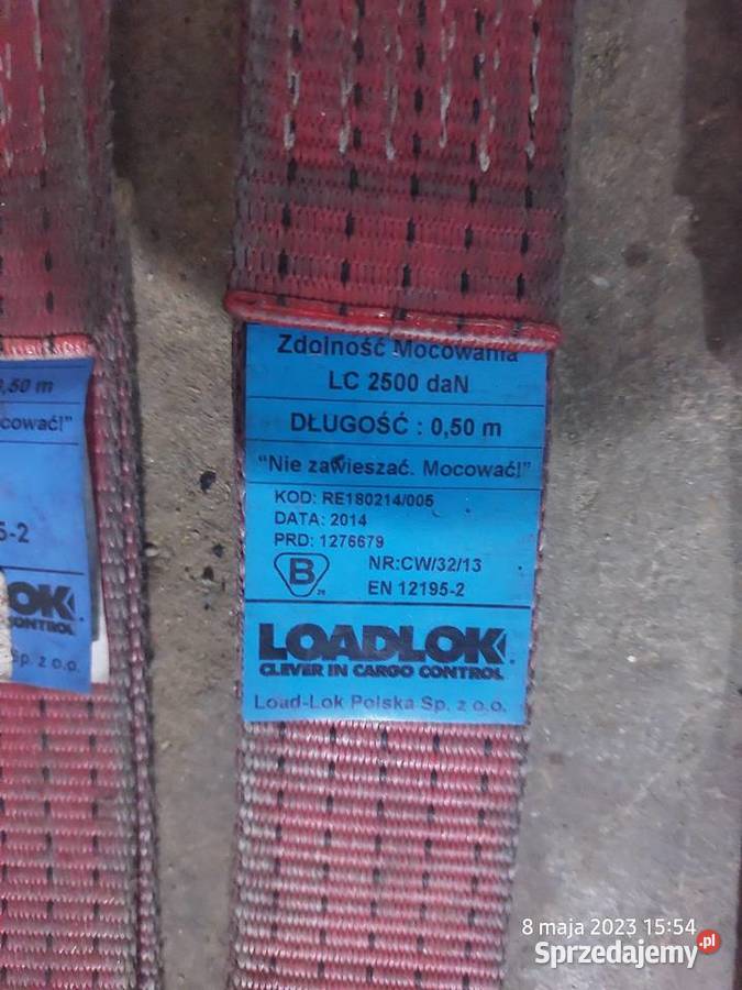 Pas transportowy beż napinacza z hakiem Nysa