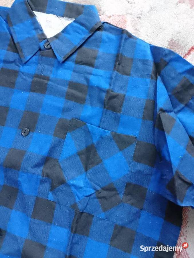 Niebieska koszula flanelowa w kratę Odzież codzienna sprzedam