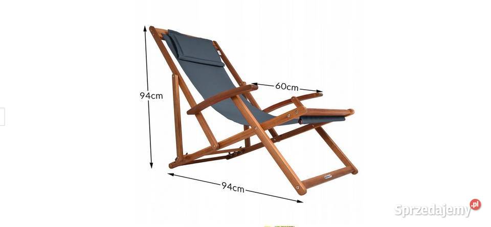 Leżak ogrodowy jasne drewno akacjowe plażowy Zamość