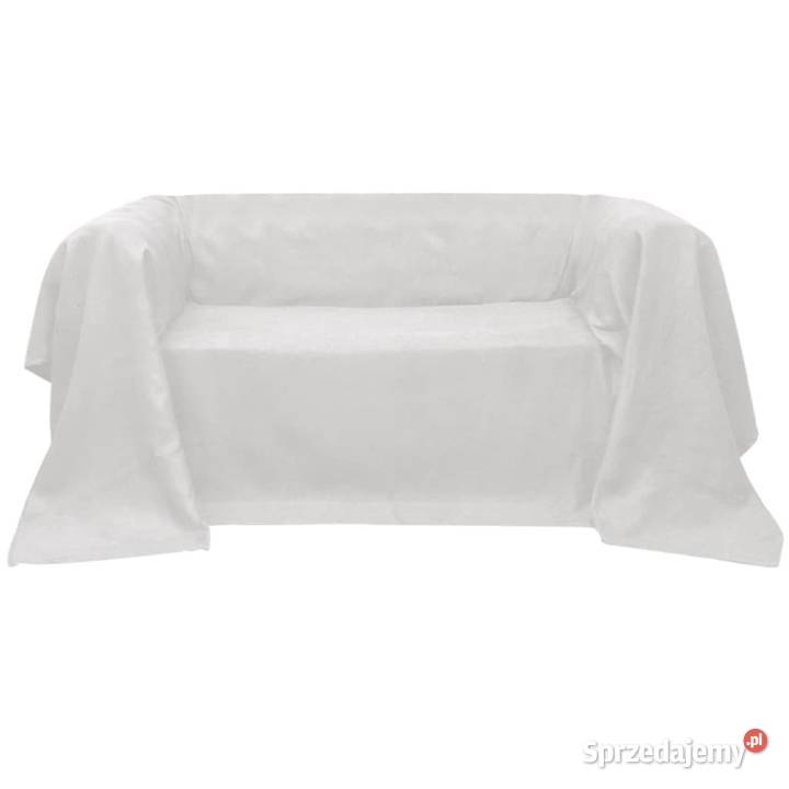 vidaXL Narzuta na kanapę microzamsz kremowa 140