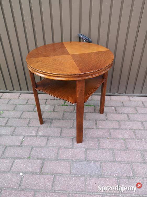 Stolik Ława ARTDECO Okrągły Orzech Stary Antyk Swarzędz sprzedam