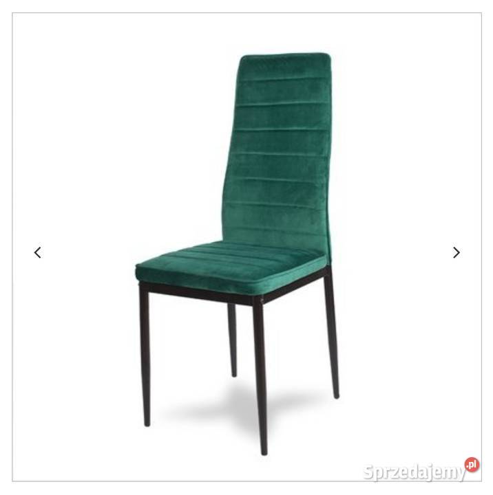 Zielone krzesło welurowe tapicerowane. Promocja