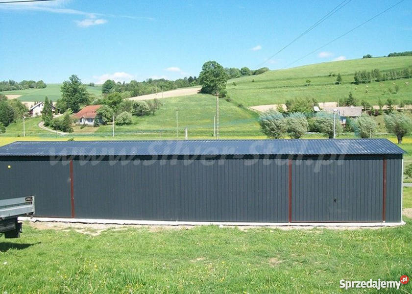 Garaż blaszany magazyn 14x5 blacha kolor mocna Koło