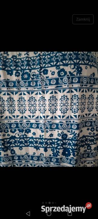 Wzorzysta długa na szelkach sukienka unikatowa podkarpackie sprzedam