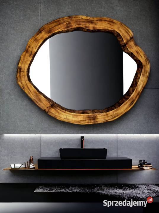 Designerska łazienka lustra nowoczesne drewniane