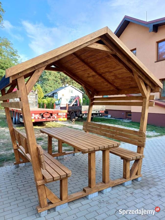Duża altana ogrodowa biesiadna komplet z meblami Płock sprzedam