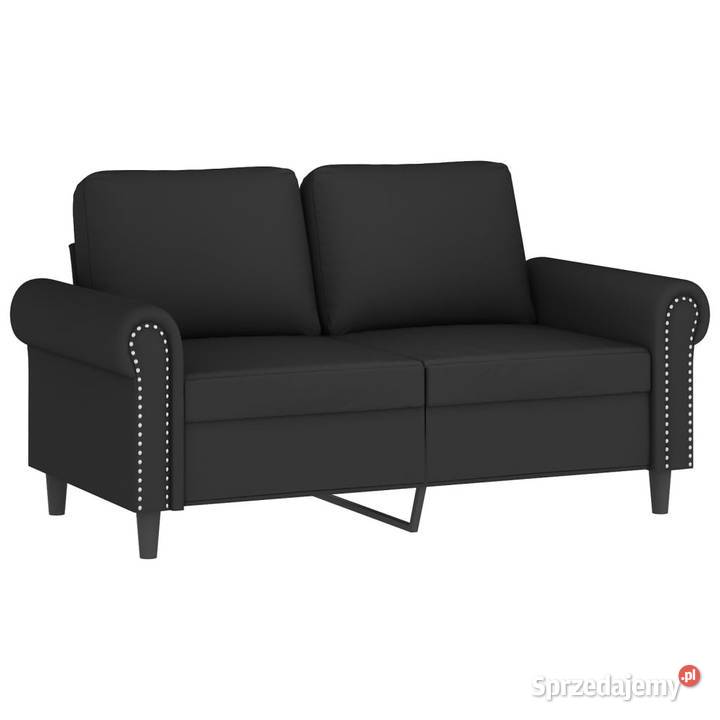 2osobowa sofa z poduszkami czarna 120 aksamit
