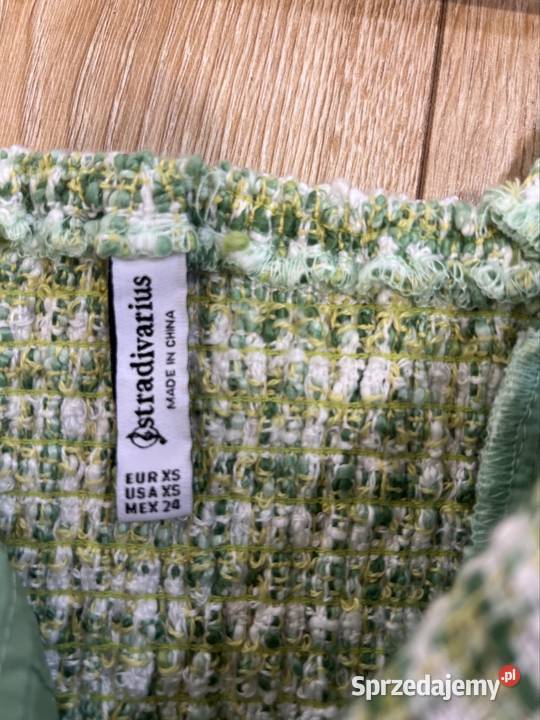 Top z miszeczkami zielony w kratkę biały Moda i Styl Jaworzno