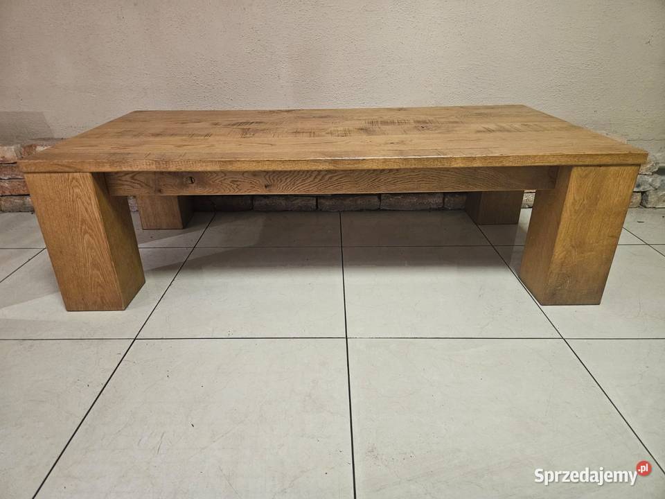 Niski stolik ŁAWA DĘBOWA surowy styl śląskie Pszczyna