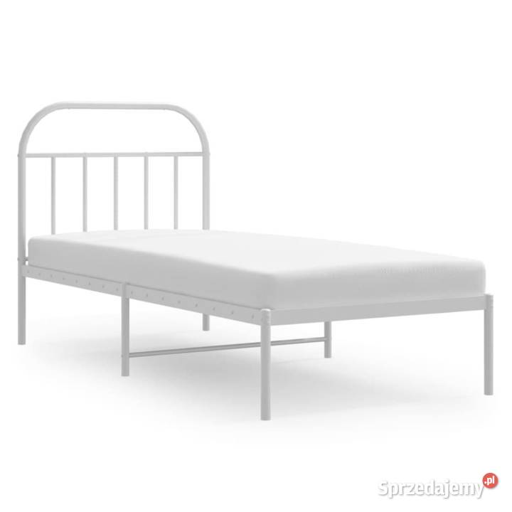 vidaXL Metalowa rama łóżka z wezgłowiem biała mazowieckie Warszawa