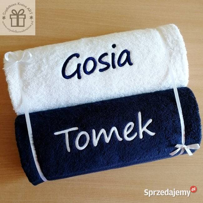 GRUBY ręcznik z IMIENIEM napis imię haft Toruń