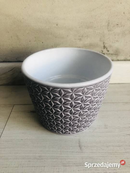 NOWA szara doniczka donica na kwiaty grafitowa Łódź