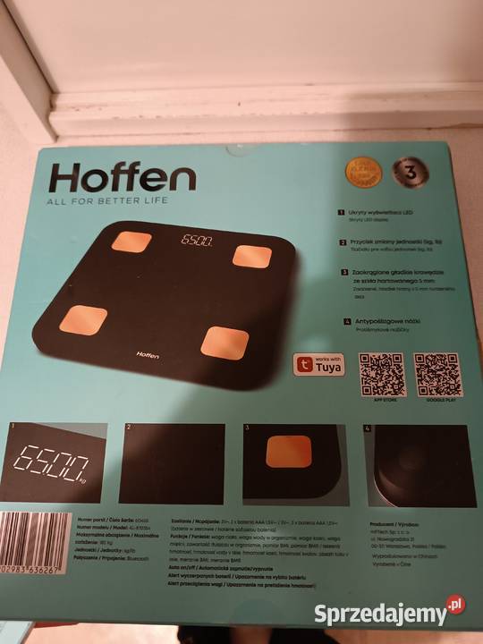 Waga łazienkowa Hoffen czarna SMART