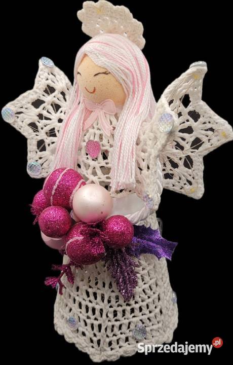 Świąteczny Anioł 24 ręcznie wykonany Krzywaczka