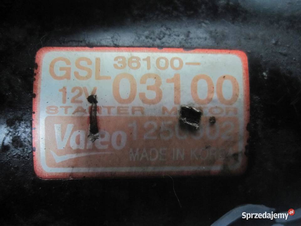 Hyundai i10 i20 G4LA 12B 14 B 10r rozrusznik Układ elektryczny silnika