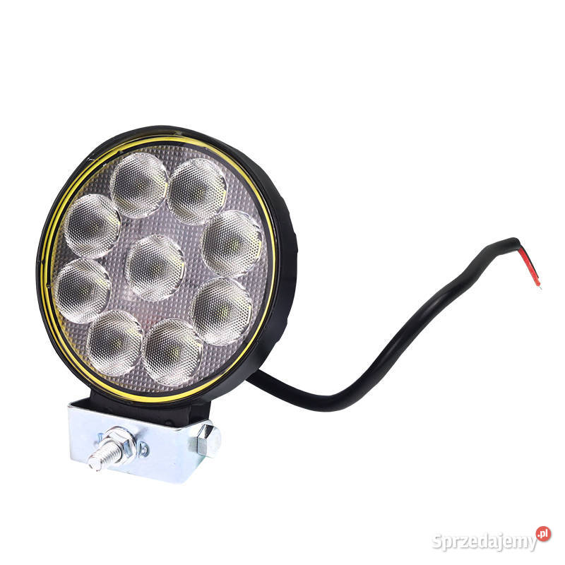 LAMPA ROBOCZA LEDOWA OKRĄGŁA 9 LED ŻÓŁTA OPRAWKA uniwersalne lubelskie