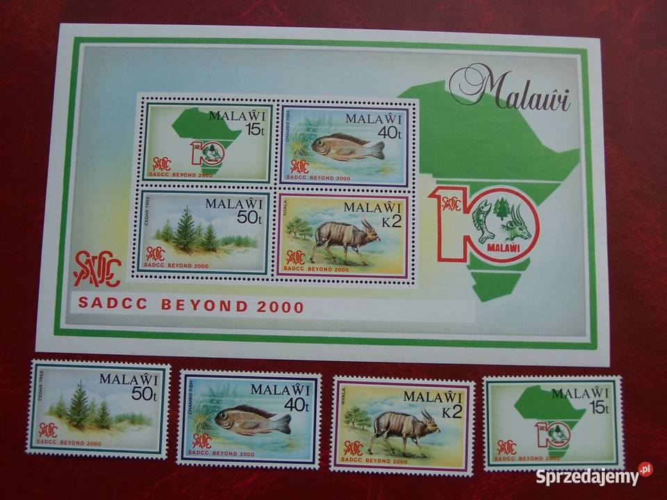 Malawi 1990 MNH Mi 55356 Bl71 Fauna Zwierzęta Tychy