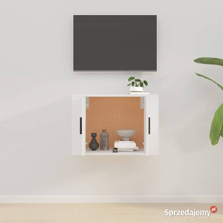 Wisząca szafka telewizyjna biała 57x345x40 Warszawa