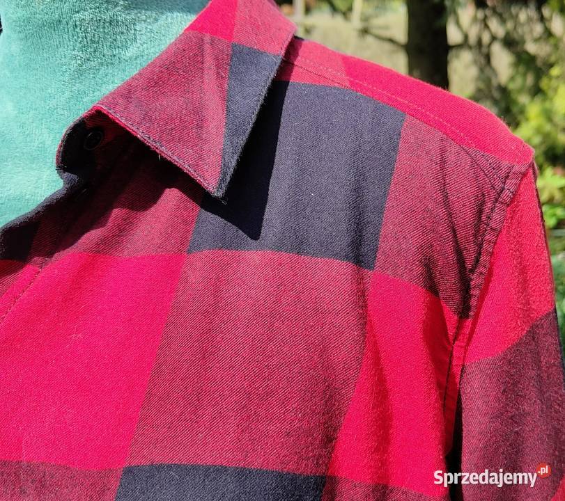 Koszula w kratę HM czerwona czarna krata 46 3XL czerwony Szczecin sprzedam
