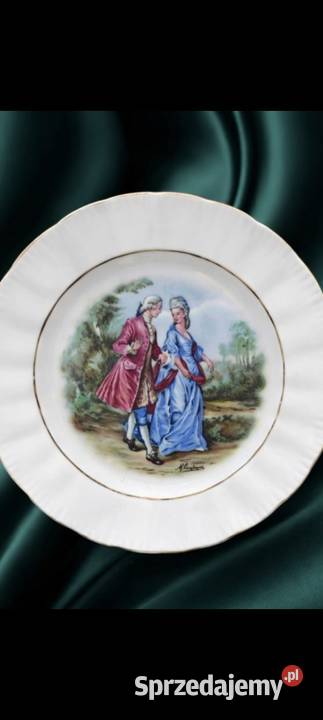 Angielska porcelana kostna dekoracyjny talerz ze łódzkie sprzedam