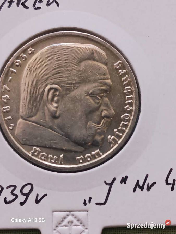 5 Marek Niemcy 1939 r Paul von Hindenburg men J Kolekcje Konin