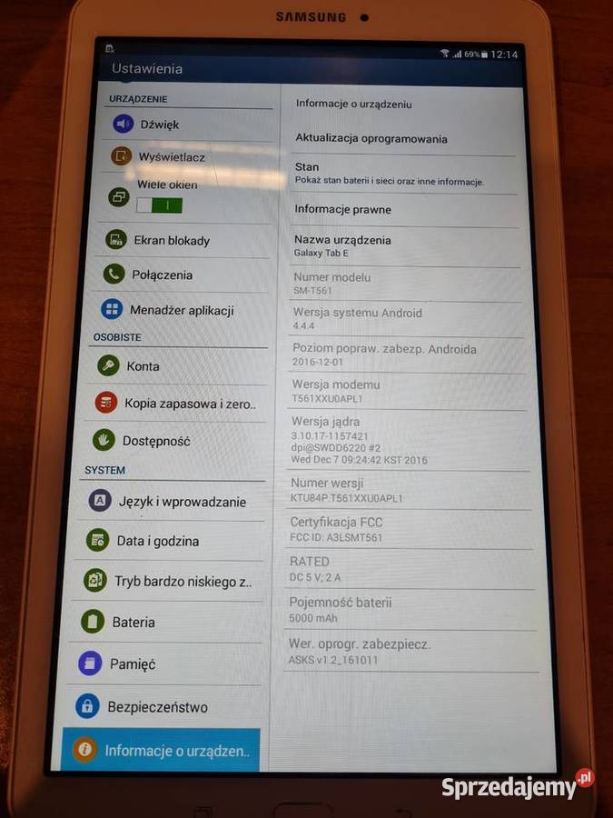 Tablet samsung tab E smt561 z modemem 3g Katowice sprzedam