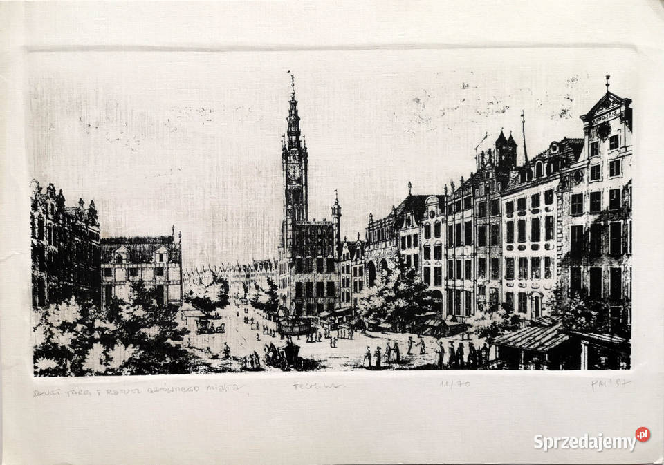 Gdańsk Długi Targ i Ratusz Gł Miasta GRAFIKA sprzedam