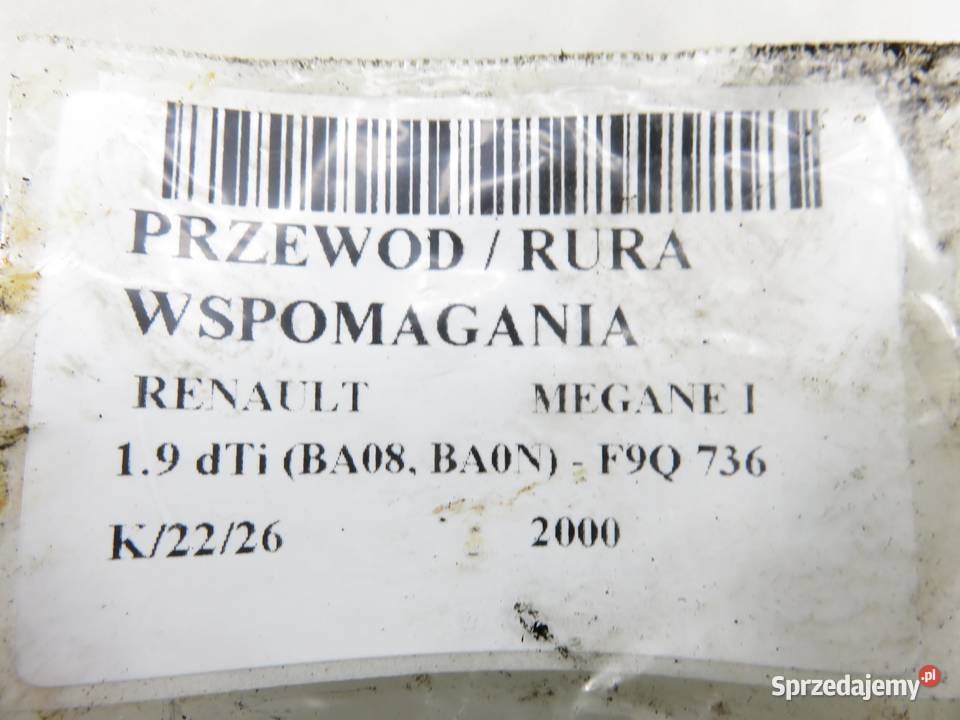 PRZEWÓD WSPOMAGANIA MEGANE I 19 dTi 7700419863 Przewody układu wspomagania