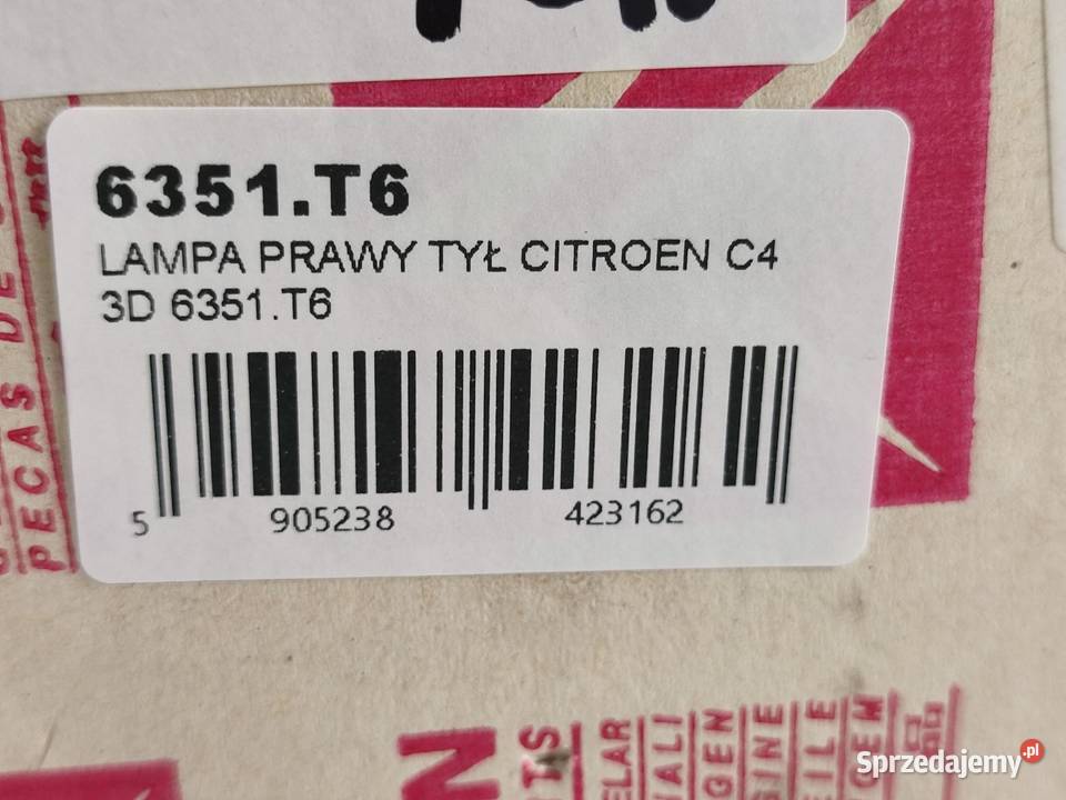 LAMPA PRAWY TYŁ CITROEN C4 III BA BB BC 2020