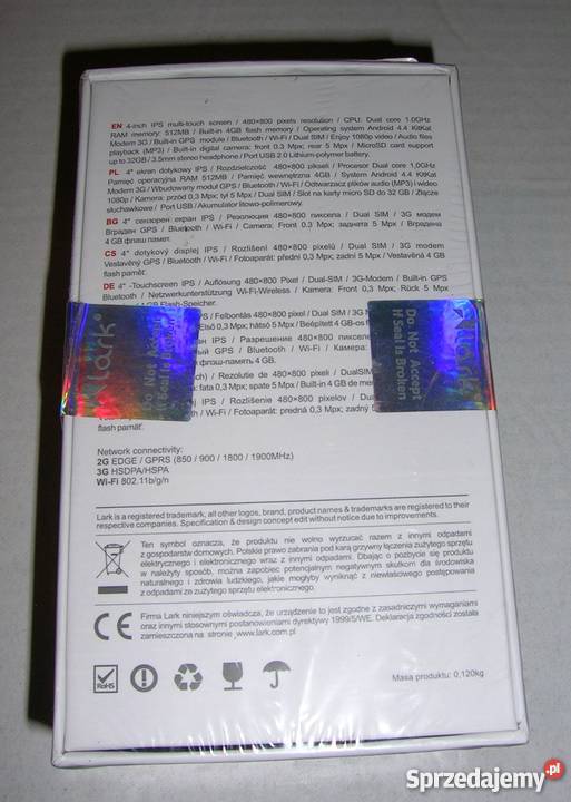Smartfon LARK CIRRUS 4S BIAŁY całkowicie NOWY bez blokady