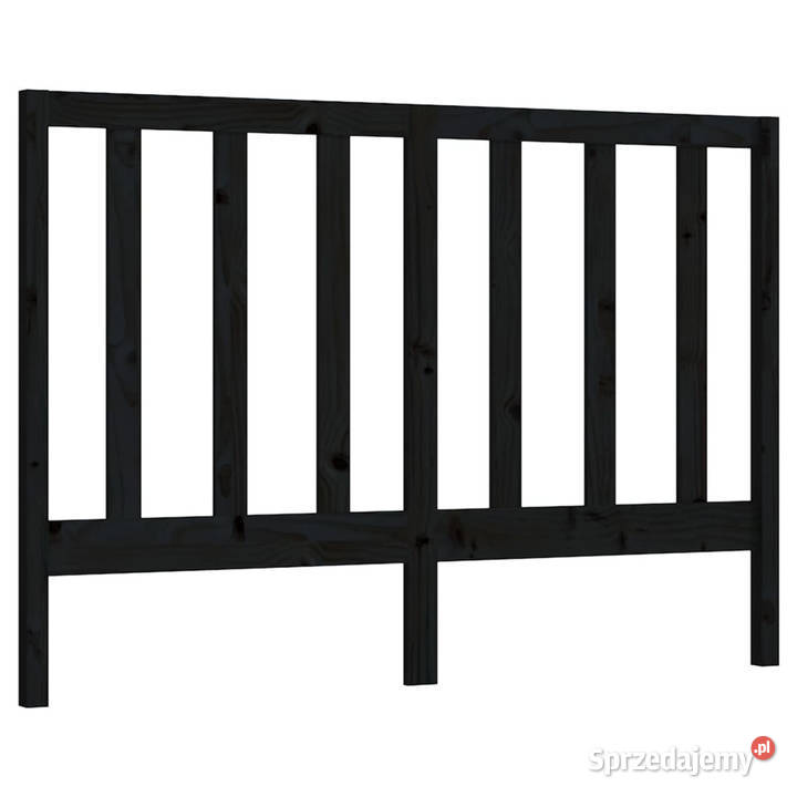 Wezgłowie łóżka czarne 166x4x100 lite drewno