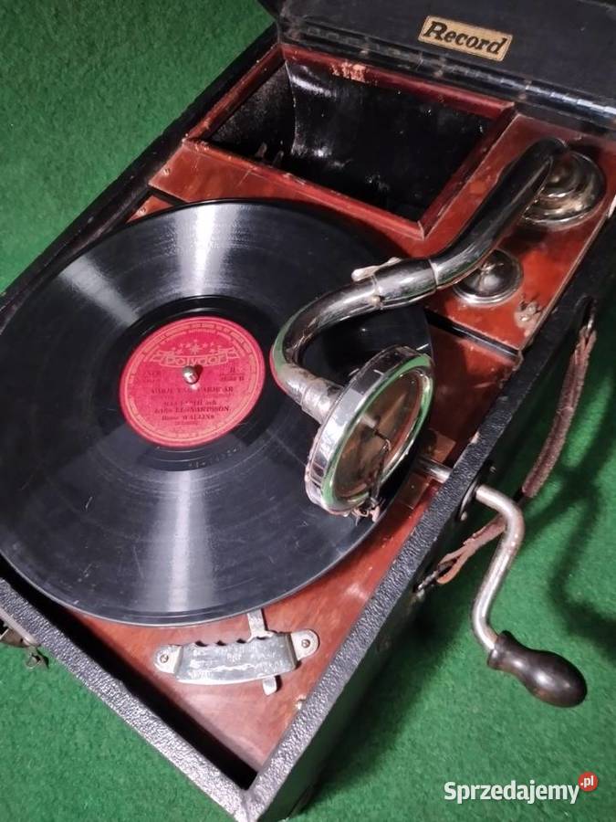 Gramofon stary walizkowy na korbkę RECORD Gorzów Wielkopolski