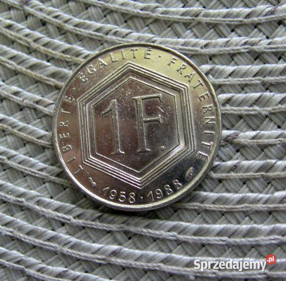 Francja 1 Frank 1988r Charles de Gaulle Numizmatyka Kalisz
