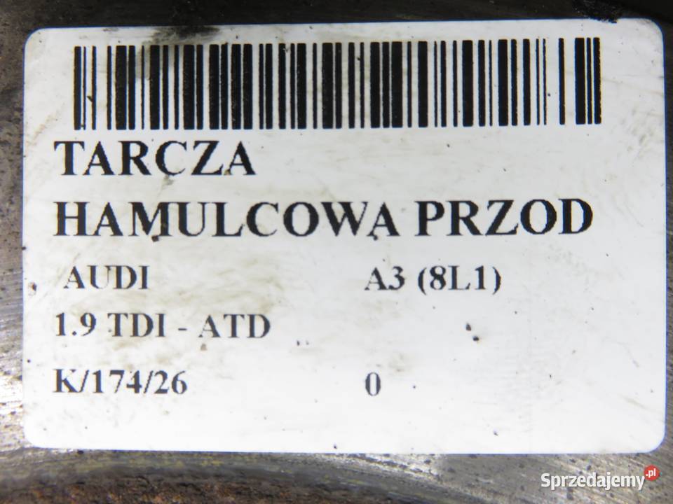 TARCZE HAMULCOWE PRZÓD AUDI A3 8L 19 TDI sprzedam
