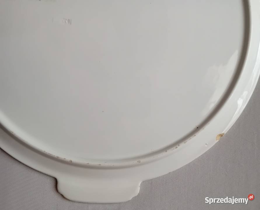 Fajansowa patera tortownica art deco Spritzdekor Porcelana i szkło Koźminek