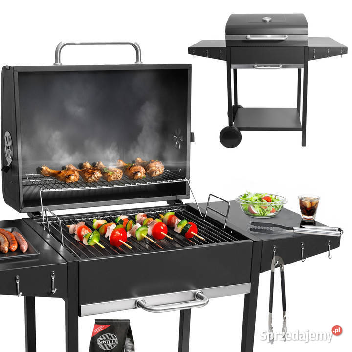 Duży grill węglowy ogrodowy ruszt z pokrywą wielkopolskie Poznań sprzedam